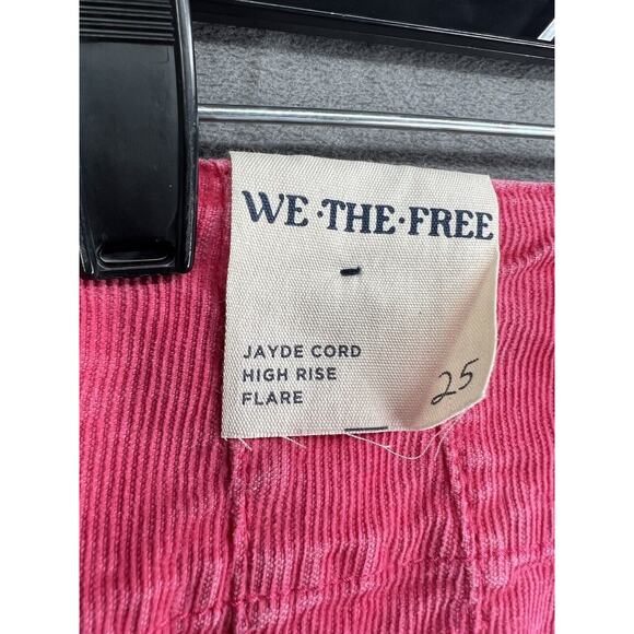 Free People Jayde Cord High Rise Flare Corduroy Pants Size 25 Honey Suckle Pink - Picture 7 of 9